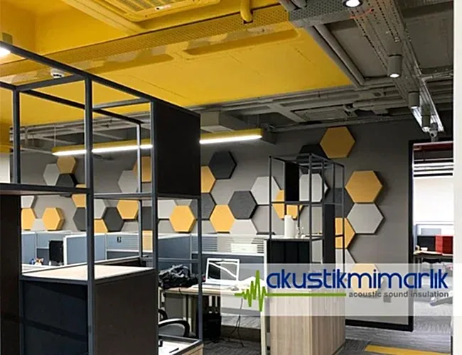 Akustik altıgen duvar paneli