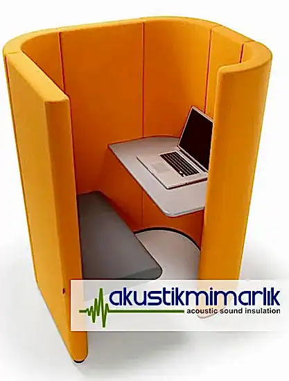 akustik çalışma masası kabini